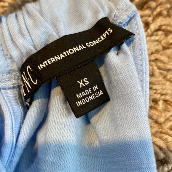 INC NWT Baby blue extra small XS halter top thick elastic waistband tie at neck - Picture 6 of 8